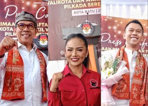 Tiga Pasangan Calon Walikota Dan Wakil Walikota Batu Resmi Mendaftar Ke KPU